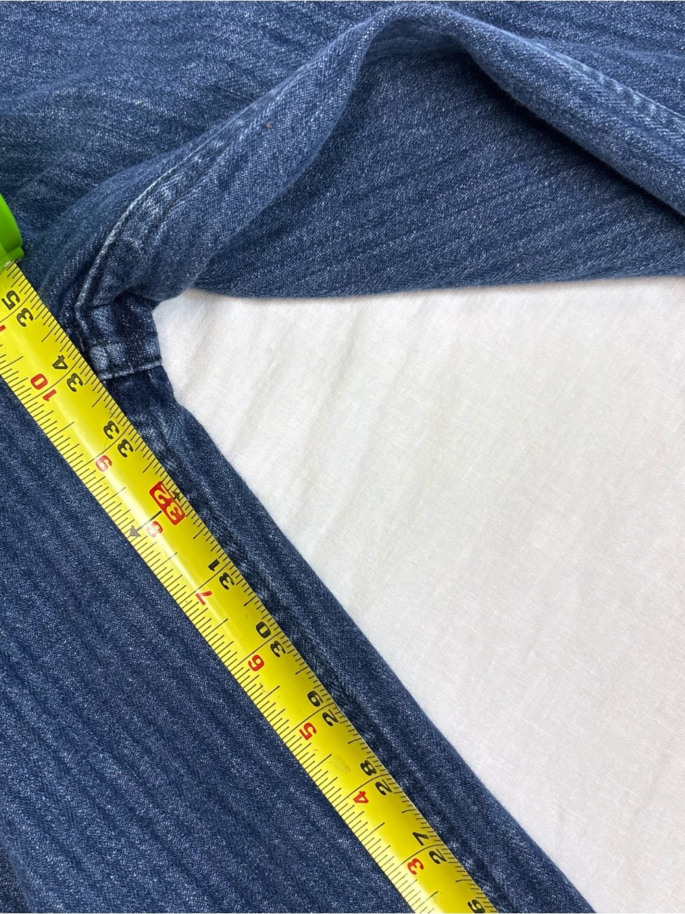 Vintage Big Blue Pinstripe Denim Jeans High Waist Skinny Sz 28 - Picture 10 of 12